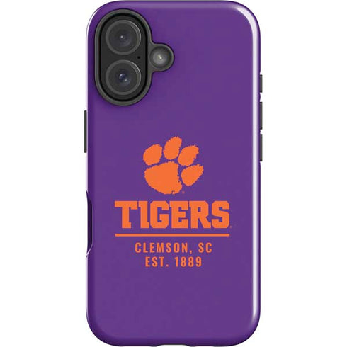 Clemson University Tigers Est 1889 iPhone 16 Plus Impact Case